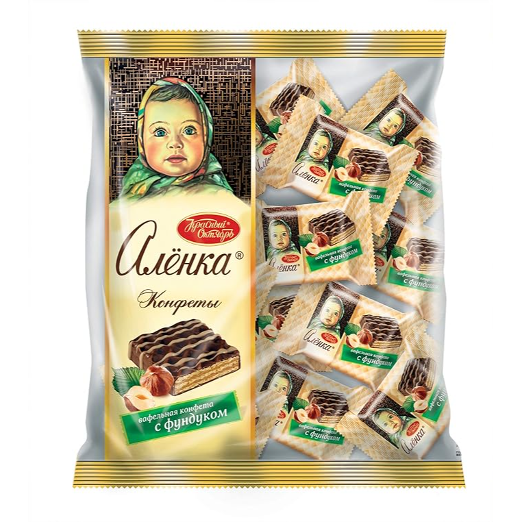 Alenka Nutty Wafer Cookies with Milk Chocolate Glaze and Hazelnuts in Individual Wraps 8.8oz/250g