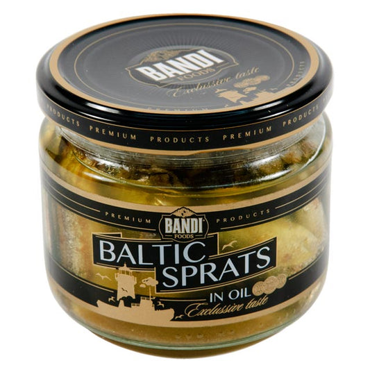 Smoked Baltic Sprats "BANDI FOODS" in Oil, glass jar, 250 g