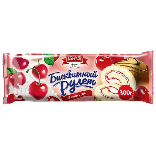 "Russkii Biskvit" Sponge Cake with Cherry 300g